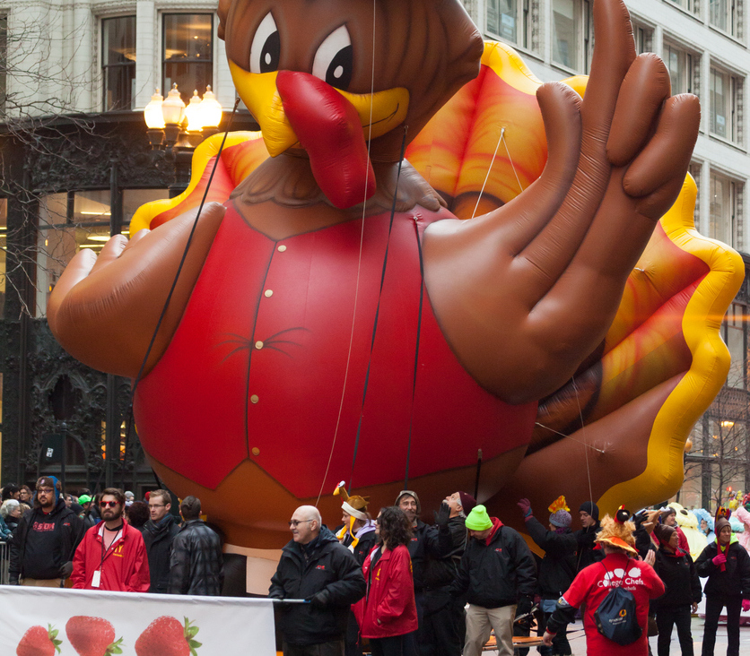 Chicago, Illinois, USA - November 23, 2015, The McDonald's Thanksgiving Parade in Chicago is an annual parade produced and presented by the Chicago Festival Association, it began in 1934. (Thanksgiving in Chicago, Illinois, USA - November 23, 2015